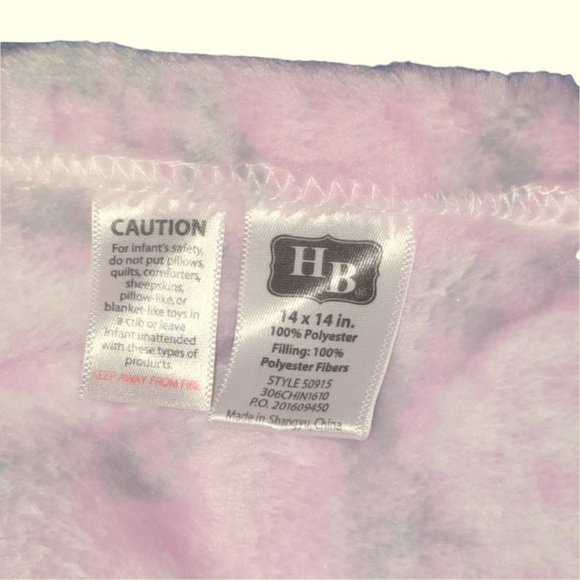 HB Baby Vision Elephant Pink Gray Baby Security Blanket Lovey 14"x14" - Picture 4 of 4